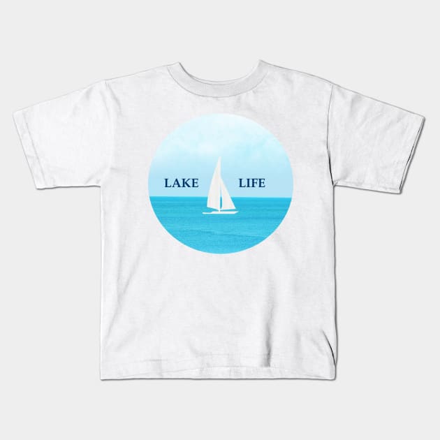 Lake Life is having Fun Sailing in the pretty blue lake Kids T-Shirt by Star58